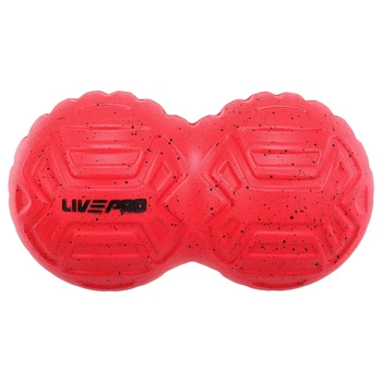 М'яч масажний подвійний для МФР і самомасажу Duoball ø19,4см Live Peanut massage ball LP8509 (PU, розмір 19,4х10,6см, червоний)