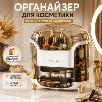 Настольный, Пылезащитный Мейкап Бокс Органайзер Большой Емкости для Хранения Косметики и Инструментов для Макияжа