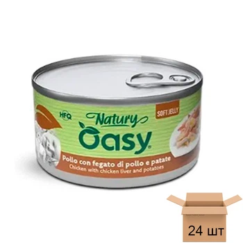 Вологий корм для дорослих кішок OASY CAT Wet Natury, курка з печінкою та картоплею - 24 шт 4329512937-24sht