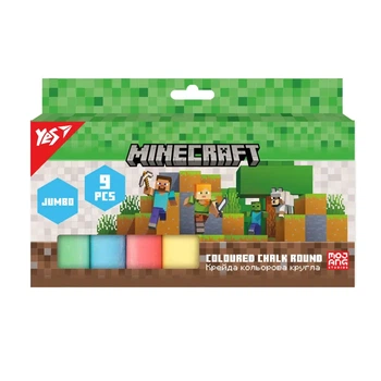 Крейда кольорова Yes 9 штук JUMBO Minecraft (400561)