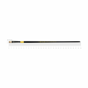 Кисть синтетика овальная Yellow stripe 1017 No 6 длинная ручка KOLOS