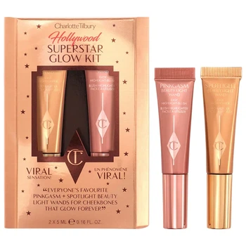 Набор румяна и хайлайтер Charlotte Tilbury Mini Hollywood Superstar Beauty Highlighter Wand Duo Gift Set