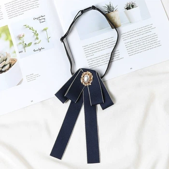 Елегантна брошка-бант із перлиною Honey Fashion Accessories синій (30к056)