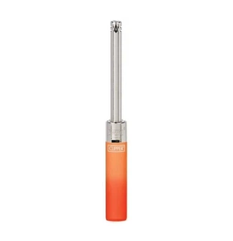 Зажигалка газовая Clipper, удлиненная, красно-оранжевая