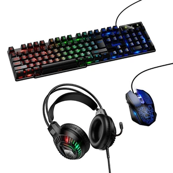 Набор игровой проводной 4 в 1 Gaming Combo HOCO DI86, черный