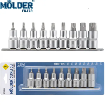 Набір головок з бітою зірка 9од.TORX 1/2" 55мм T20-Т700 "Molder" (МТ68009)