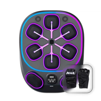 Настенный боксерский тренажер EasyFit с музыкой и подсветкой, 8 мишеней, Bluetooth, 9 скоростей (с перчатками) EF-0353