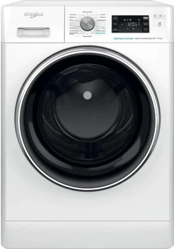 Стиральня машина Whirlpool серии FreshCare+ FFB11469BCVUA, фронтальная, полноразмерная, 60,5 см, 11 кг, 1400, класс B/A/B, 14 программ, пар, дисплей, инвертор, белый