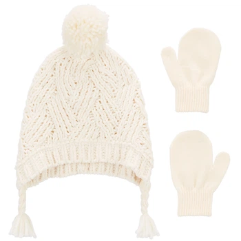 Комплект Carter`s 2в1 шапка, перчатки для девочки 72-86 см (1R627010_12-24М)
