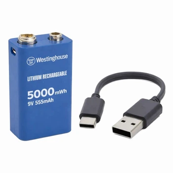 Акумулятор крона Westinghouse Li-ion 9V 5000mWh 555mAh + Type-C кабель