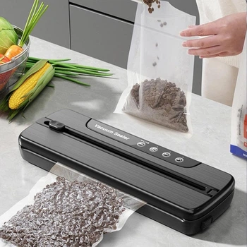 Вакуумный домашний упаковщик с пакетами автоматический Vacuum Sealer Вакууматор бытовой аппарат для упаковки продуктов