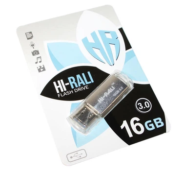Флешка 3.0 USB 16GB Hi-Rali Rocket срібло