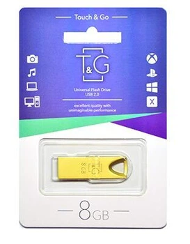 Флеш память/флеш накопитель USB 8GB T&G метал 117 золотой