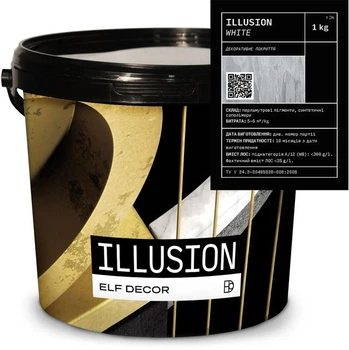 Декоративная штукатурка белая Эльф Декор ILLUSION White (1кг)