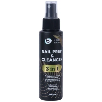Засіб для знежирення і зняття липкого шару Total Beauty Nail Prep&Cleancer 3в1 100 мл