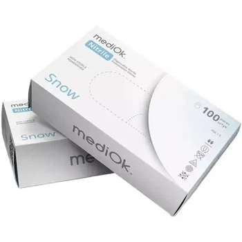 Рукавички нітрилові MediOk Snow білі 100 шт S