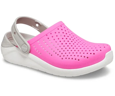 Крокси дитячі сабо Crocs LiteRide Clogs Electric Pink/White 31 рожеві
