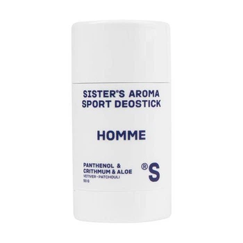 Твердий чоловічий дезодорант Sister's Aroma Sport Deostick Homme для догляду шкіри та захисту від запаху з ароматом ветиверу та дерева 50 г