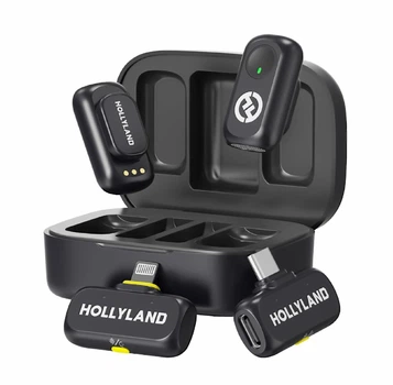 Петличный микрофон 2 шт Hollyland Lark A1 Combo black Lightning + Type-C для iPhone/ Android/ с зарядным кейсом (77752012)