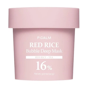 Бульбашкова маска для обличчя та освітлення шкіри P.Calm Red Rice Bubble Deep Mask 90 г