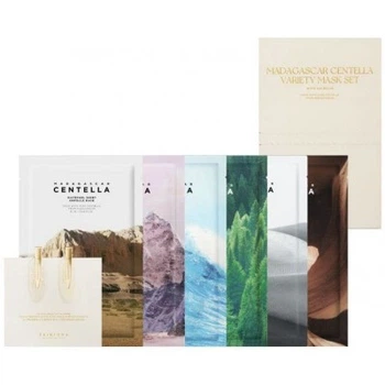 Набор масок для лица с заколками для волос Skin 1004 Madagascar Centella Variety Mask Set, 6шт + 2шт