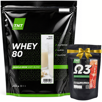 Протеїн TNT WHEY 80 True Purity (без смакових добавок) 2 кг + Омега-3