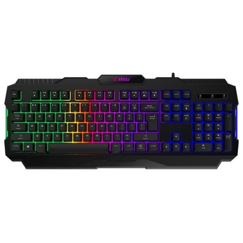 Клавиатура MSI FORGE GK100 104key, USB-A, EN/UKR/RU, ColorLED, черный