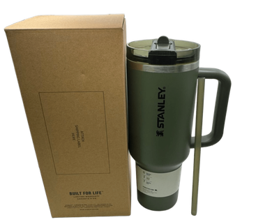Термос термокружка Stanley Quencher ProTour Flip Straw Tumbler из нержавеющей стали Олива 1,18 л KT7001974
