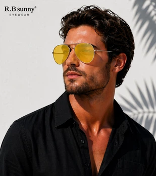 Солнцезащитные очки Aviator унисекс поляризованные UV400 стильные авиаторы люкс качество, унисекс, Night Vision