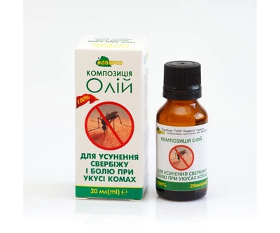 Композиція «Для усунення свербіжу і болю при укусі комах»