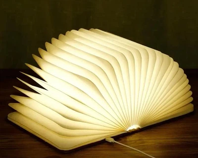 Настільна лампа світильник у вигляді книги Foldable Book Lamp, нічник акумуляторна книга з перемиканням кольорів, LED лампа на магніті, коричнева