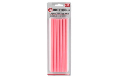 Клеевые стержни универсальные Intertool 11.2 x 200 мм розовые (в упаковке 12 шт.)