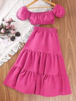 Костюм (топ, юбка) SHEIN 158 Розовый sk2401118470082808