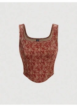 Топ SHEIN L Бордовый sz2309142457950760