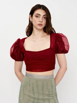 Топ Missguided бордовий KWOWH361 38