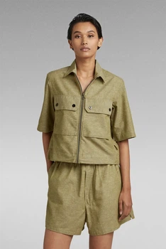 Жіноча оливкова сорочка cropped shirt G-Star S D22914,D123