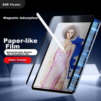 Защитная пленка ESR Magnetic Paper Film для iPad Pro 2025/24, новая, 11-дюймовая, M5/4, съемная, для письма, противоударная, с защитой от отпечатков пальцев, похожая на бумагу, для планшетов Apple.
