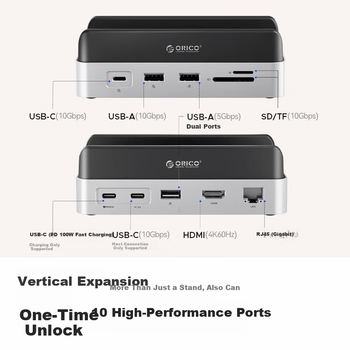 ORICO Macmini M4 Expansion Dock корпус для жорсткого диска конвертер M.2 настільний накопичувач вертикальна підставка док-станція аксесуар MiniDock (жорсткий диск не входить до комплекту)