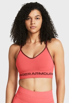 Жіночий спортивний кораловий топ UA Seamless Low Long Bra Under Armour XS 1357719-811
