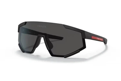 Сонцезахисні окуляри Prada Linea Rossa PS 04WS DG006F чорні з сірими лінзами, чоловічі