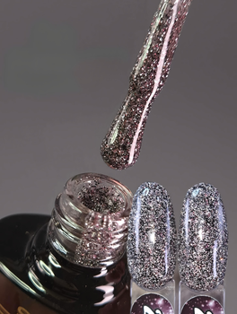 Светоотражающий гель лак Disco 20 черный SVNails гель лаки с блестками 8 мл