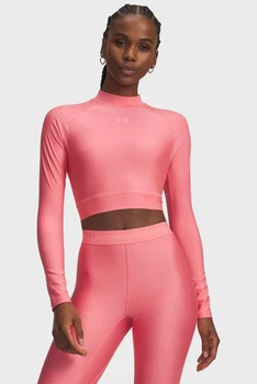 Жіночий рожевий топ HeatGear Crop Mock LS Under Armour XS 6012691-600