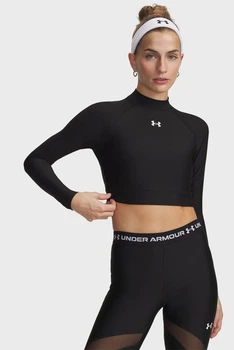 Жіночий чорний топ HeatGear Crop Mock LS Under Armour SM 6012691-008
