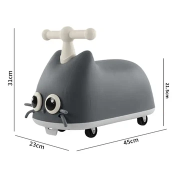 Каталка-толокар дитячий Котик BB-0012 Grey з музикою та підсвіткою, сірий