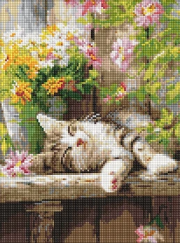 Алмазная мозаика Мурлыкающий сон ©art_selena_ua 30x40 AMO20323 Идейка