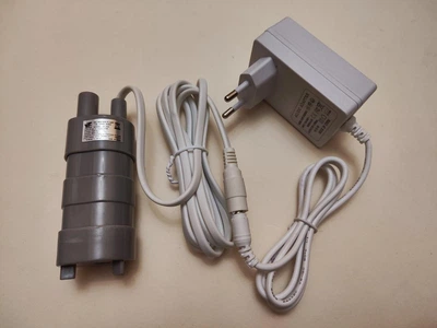 Насос для воды погружной на 12V 1.2 А, 600 л/час помпа + блок питания 12V 2А білий