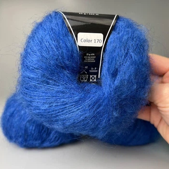 Пряжа Avanti Yarn Kid Mohair (Кід Махер) паковання 6 мотків по 25 г (паковання 150 грамів) 170 синій електрик