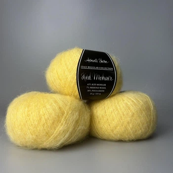 Пряжа Avanti Yarn Kid Mohair (Кид Махер) упаковка 6 мотков по 25г (упаковка 150 граммм) 135 жовтий