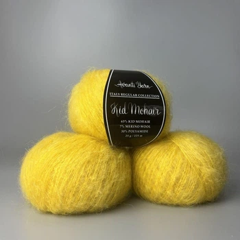 Пряжа Avanti Yarn Kid Mohair (Кид Махер) упаковка 6 мотков по 25г (упаковка 150 граммм) 178 шафран