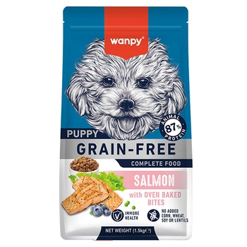 Сухой беззерновой корм Wanpy Puppy Grain Free Salmon Ванпи лосось для щенков сухой беззерновой корм , 1.5 кг